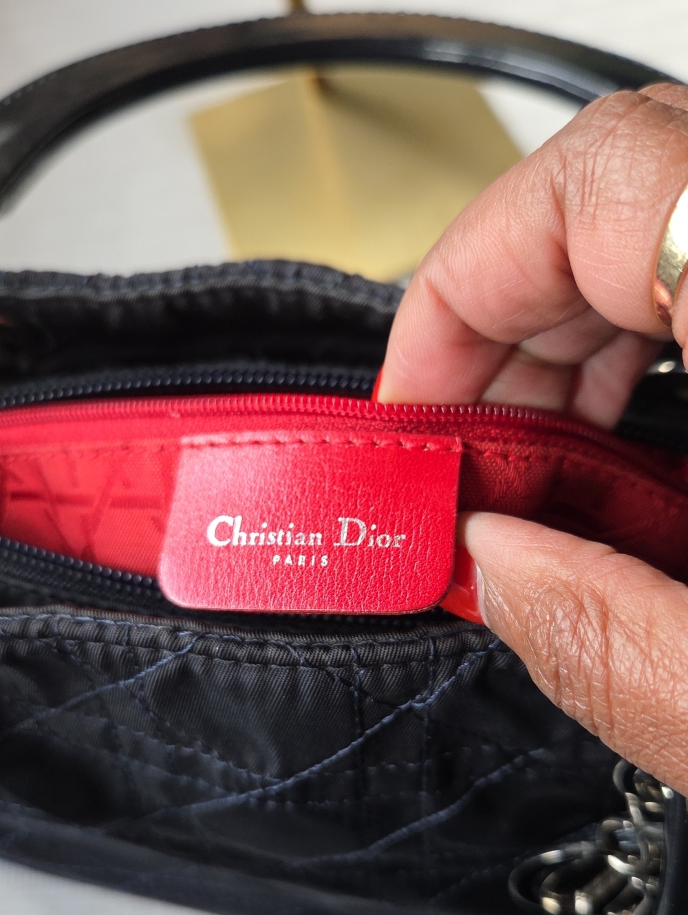 Dior Black Quilted Satchel with Silver Letter Charms - Picture 7 of 9